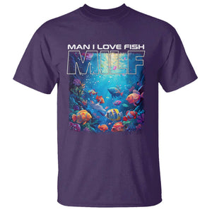 Funny Fishing T Shirt MILF Man I Love Fish TS09 Purple Print Your Wear