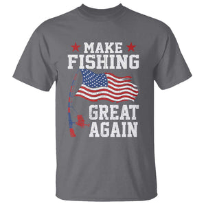 Funny Fisherman T Shirt Make Fishing Great Again America Flag TS09 Charcoal Print Your Wear