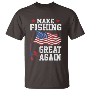 Funny Fisherman T Shirt Make Fishing Great Again America Flag TS09 Dark Chocolate Print Your Wear