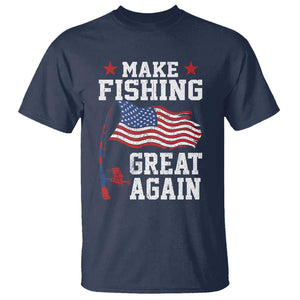 Funny Fisherman T Shirt Make Fishing Great Again America Flag TS09 Navy Print Your Wear