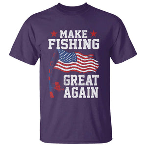 Funny Fisherman T Shirt Make Fishing Great Again America Flag TS09 Purple Print Your Wear
