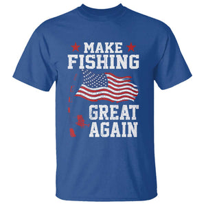 Funny Fisherman T Shirt Make Fishing Great Again America Flag TS09 Royal Blue Print Your Wear