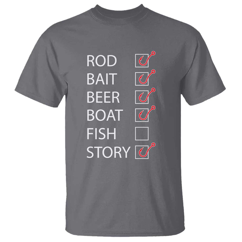 Funny Fishing Check Off List T Shirt TS09 Charcoal Print Your Wear
