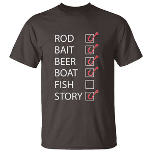 Funny Fishing Check Off List T Shirt TS09 Dark Chocolate Print Your Wear