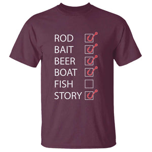Funny Fishing Check Off List T Shirt TS09 Maroon Print Your Wear