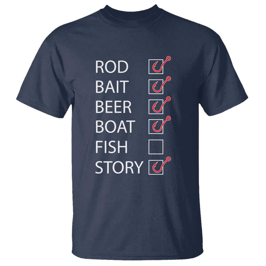 Funny Fishing Check Off List T Shirt TS09 Navy Print Your Wear