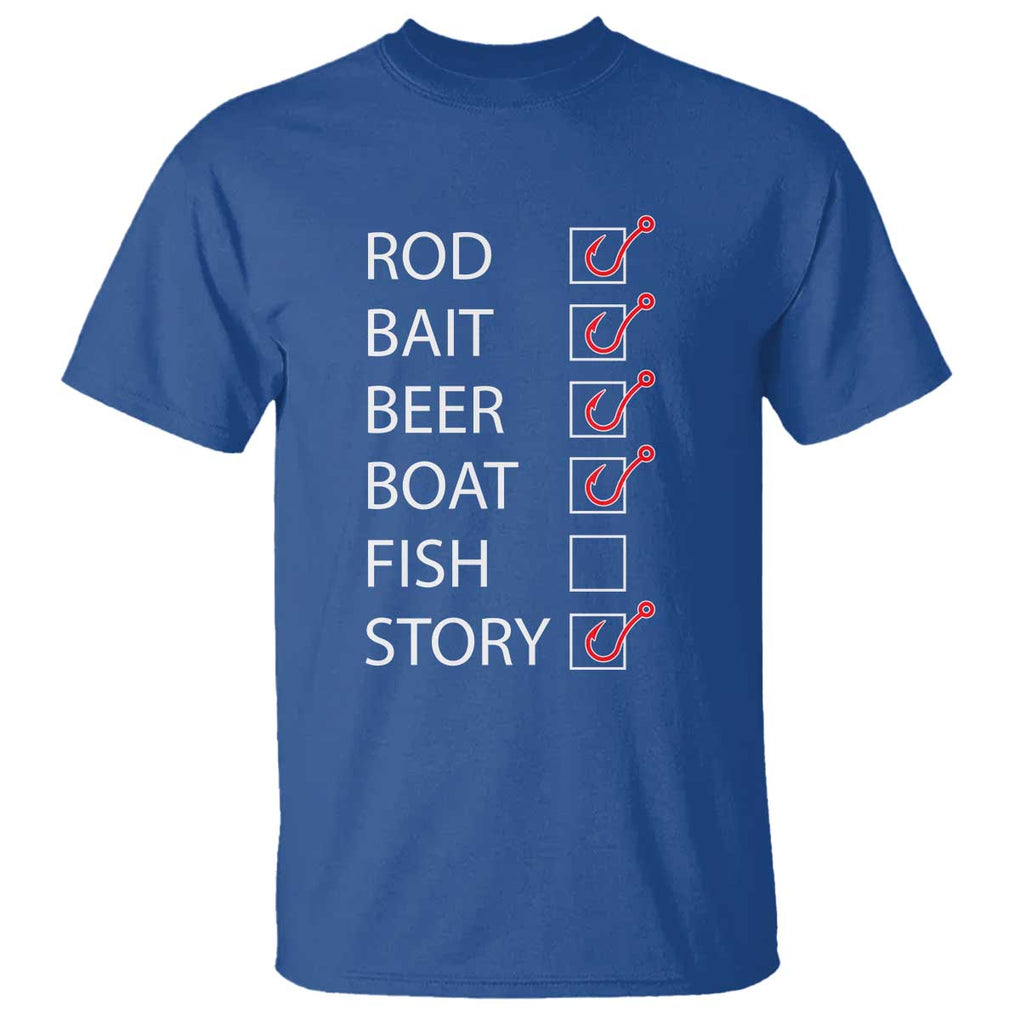 Funny Fishing Check Off List T Shirt TS09 Royal Blue Print Your Wear