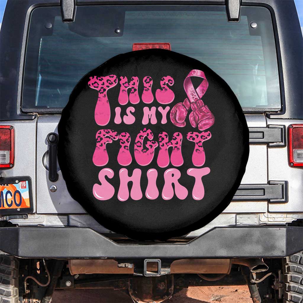 Breast Cancer Spare Tire Cover This Is My Fight Warrior Boxing Gloves TS09 No hole Black Print Your Wear