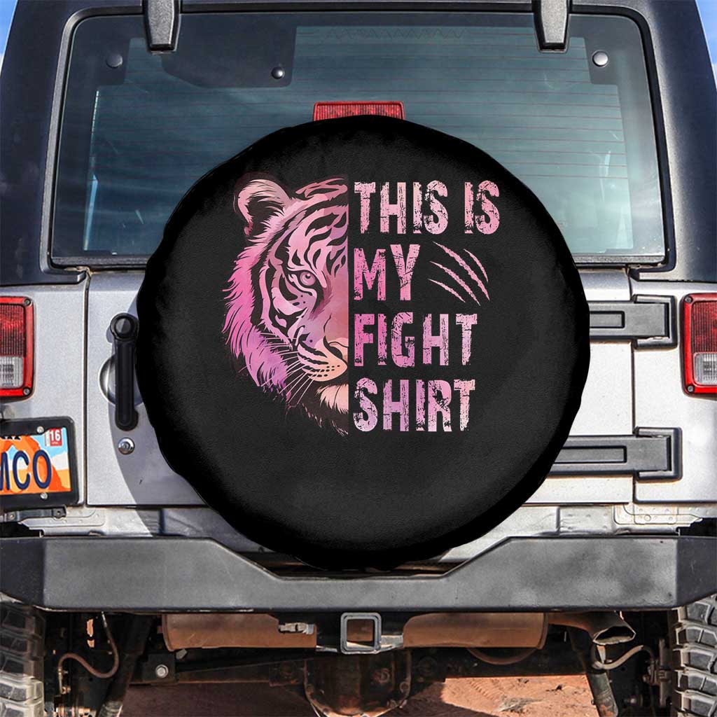 Breast Cancer Spare Tire Cover This Is My Fight Pink Tiger Warrior TS09 No hole Black Print Your Wear