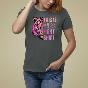 Breast Cancer T Shirt For Women This Is My Fight Pink Tiger Warrior TS09 Dark Heather Print Your Wear