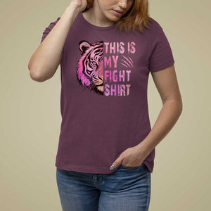Breast Cancer T Shirt For Women This Is My Fight Pink Tiger Warrior TS09 Maroon Print Your Wear