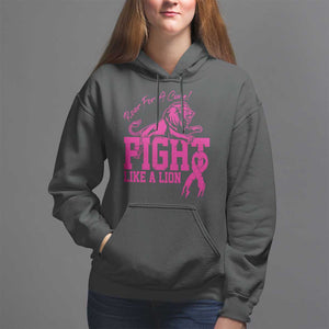 Pink Breast Cancer Hoodie Fight Like A Lion Roar For A Cure TS09 Black Print Your Wear
