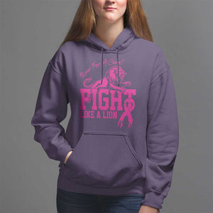 Pink Breast Cancer Hoodie Fight Like A Lion Roar For A Cure TS09 Purple Print Your Wear