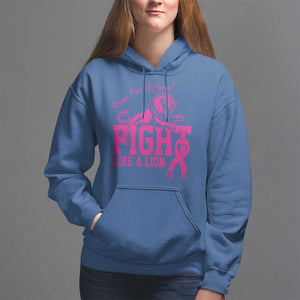 Pink Breast Cancer Hoodie Fight Like A Lion Roar For A Cure TS09 Royal Blue Print Your Wear