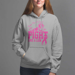 Pink Breast Cancer Hoodie Fight Like A Lion Roar For A Cure TS09 Sport Gray Print Your Wear