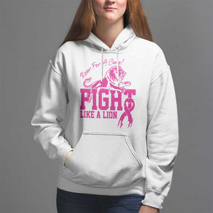 Pink Breast Cancer Hoodie Fight Like A Lion Roar For A Cure TS09 White Print Your Wear