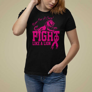 Pink Breast Cancer T Shirt For Women Fight Like A Lion Roar For A Cure TS09 Black Print Your Wear