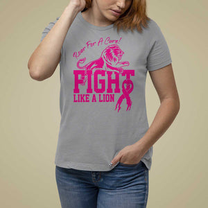 Pink Breast Cancer T Shirt For Women Fight Like A Lion Roar For A Cure TS09 Sport Gray Print Your Wear