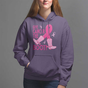 Breast Cancer Hoodie Give Cancer The Boot Cowgirl Western Cowboy TS09 Purple Print Your Wear