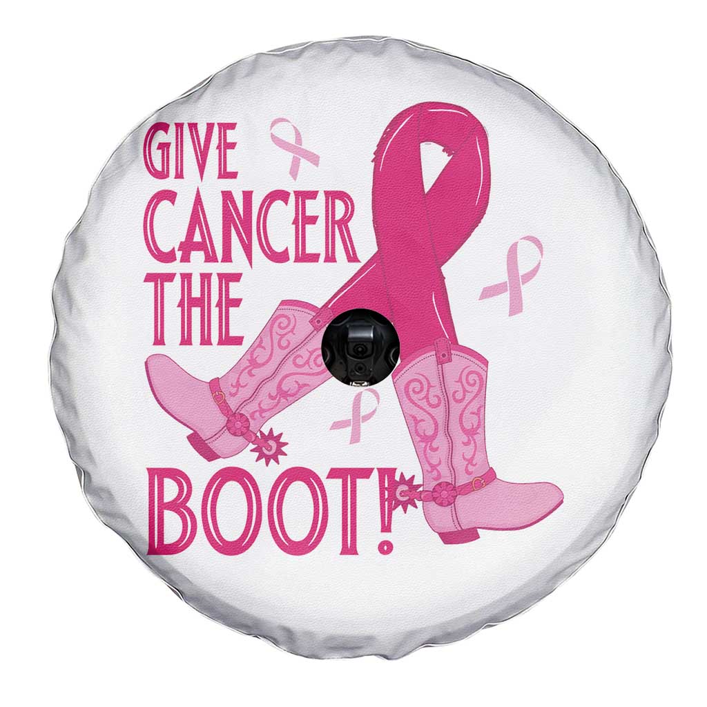 Breast Cancer Spare Tire Cover Give Cancer The Boot Cowgirl Western Cowboy TS09 Print Your Wear