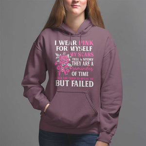 Pink Breast Cancer Hoodie I Wear Pink For Myself My Scars Tell A Story TS09 Maroon Print Your Wear