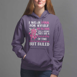 Pink Breast Cancer Hoodie I Wear Pink For Myself My Scars Tell A Story TS09 Purple Print Your Wear