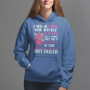 Pink Breast Cancer Hoodie I Wear Pink For Myself My Scars Tell A Story TS09 Royal Blue Print Your Wear