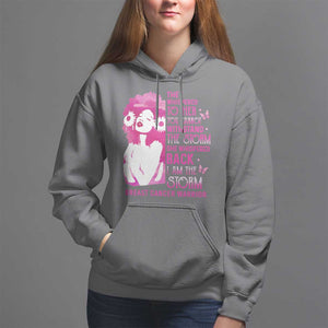 Pink Breast Cancer Hoodie She Whispered Back I Am The Storm TS09 Charcoal Print Your Wear