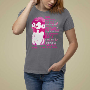 Pink Breast Cancer T Shirt For Women She Whispered Back I Am The Storm TS09 Charcoal Print Your Wear