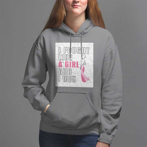 Pink Breast Cancer Hoodie I Fought Like A Girl And I Won TS09 Charcoal Print Your Wear