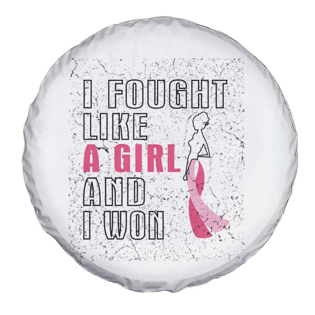 Pink Breast Cancer Spare Tire Cover I Fought Like A Girl And I Won TS09 Print Your Wear