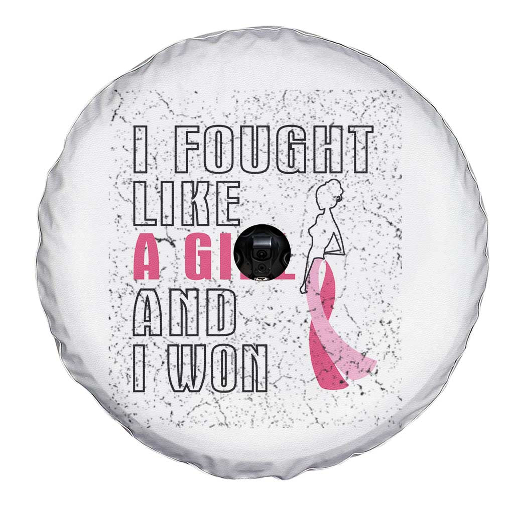 Pink Breast Cancer Spare Tire Cover I Fought Like A Girl And I Won TS09 Print Your Wear