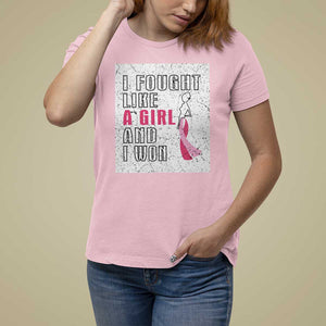 Pink Breast Cancer T Shirt For Women I Fought Like A Girl And I Won TS09 Light Pink Print Your Wear