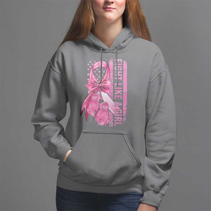 Breast Cancer Hoodie Fight Like A Girl Pink American Flag TS09 Charcoal Print Your Wear