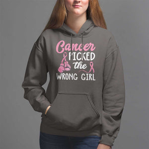 Breast Cancer Hoodie Cancer Picked The Wrong Girl TS09 Dark Chocolate Print Your Wear
