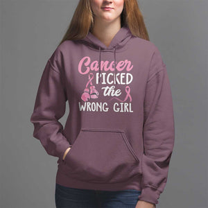 Breast Cancer Hoodie Cancer Picked The Wrong Girl TS09 Maroon Print Your Wear