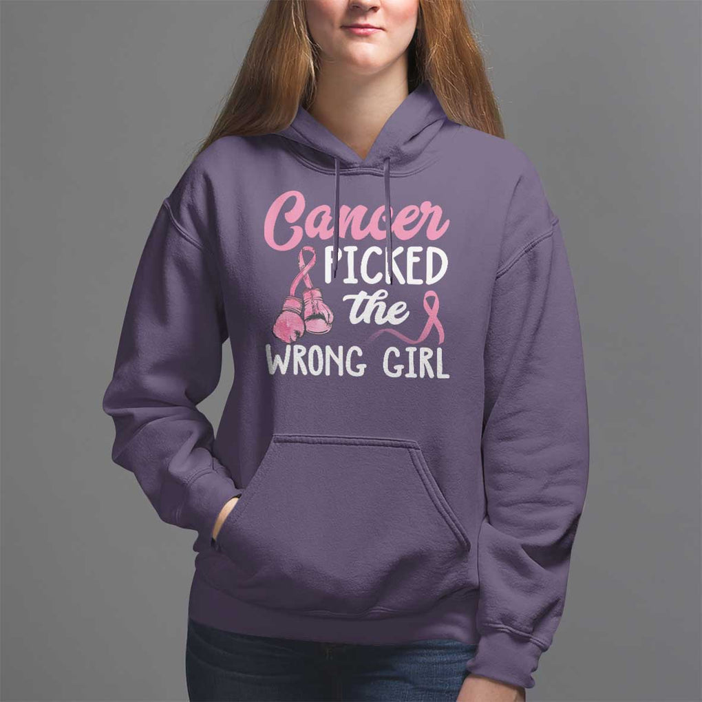 Breast Cancer Hoodie Cancer Picked The Wrong Girl TS09 Purple Print Your Wear