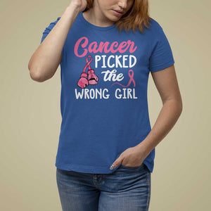 Breast Cancer T Shirt For Women Cancer Picked The Wrong Girl TS09 Royal Blue Print Your Wear