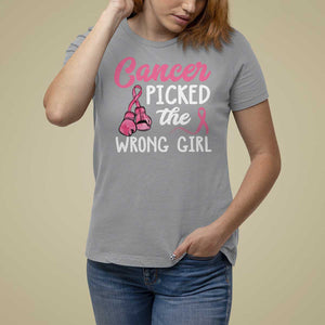 Breast Cancer T Shirt For Women Cancer Picked The Wrong Girl TS09 Sport Gray Print Your Wear