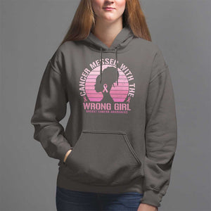 Breast Cancer Hoodie Cancer Messed With The Wrong Girl TS09 Dark Chocolate Print Your Wear