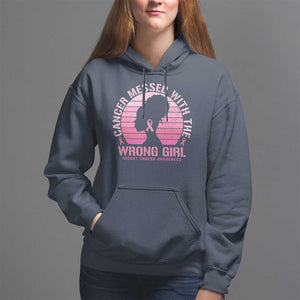 Breast Cancer Hoodie Cancer Messed With The Wrong Girl TS09 Navy Print Your Wear