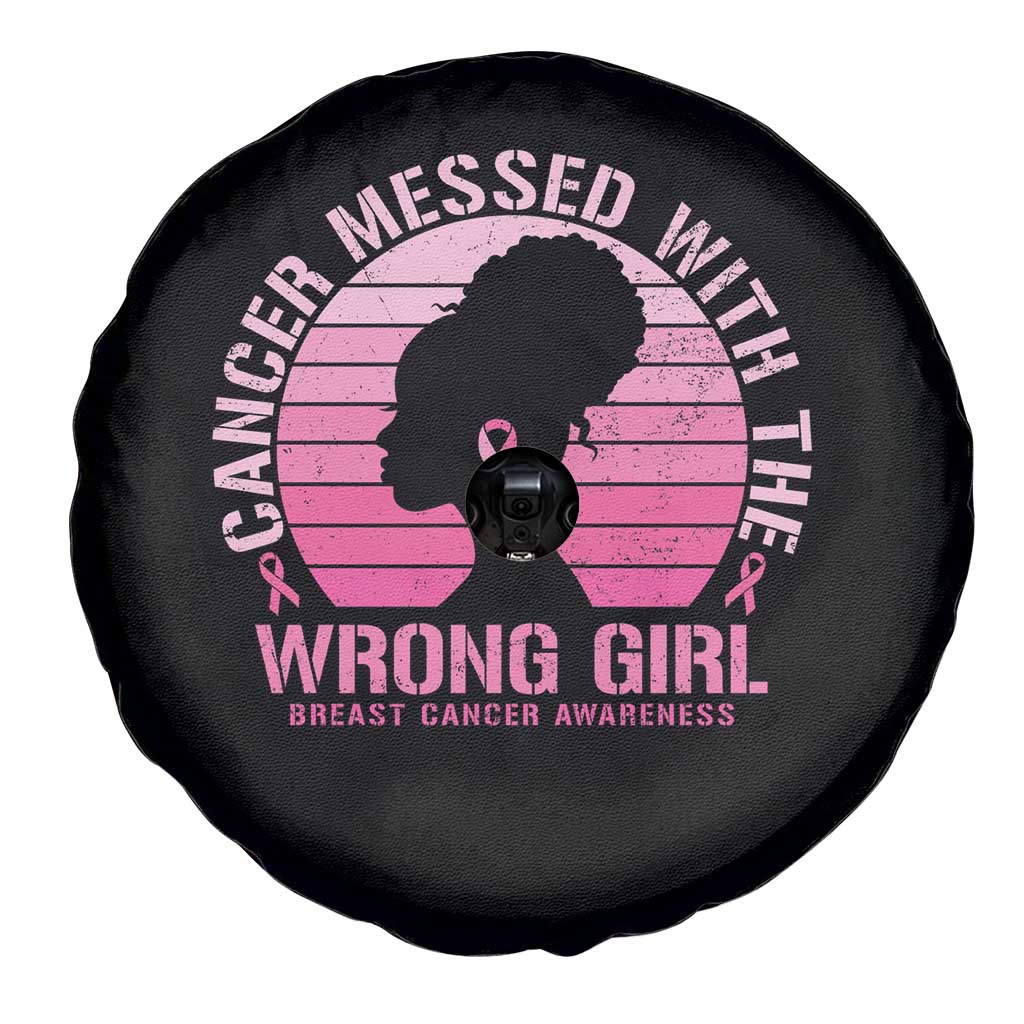 Breast Cancer Spare Tire Cover Cancer Messed With The Wrong Girl TS09 Print Your Wear