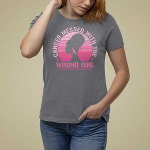 Breast Cancer T Shirt For Women Cancer Messed With The Wrong Girl TS09 Charcoal Print Your Wear