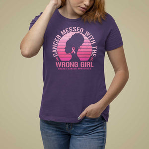 Breast Cancer T Shirt For Women Cancer Messed With The Wrong Girl TS09 Purple Print Your Wear