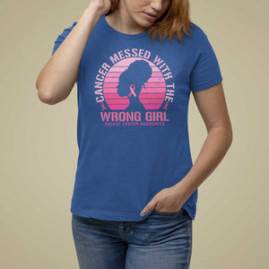 Breast Cancer T Shirt For Women Cancer Messed With The Wrong Girl TS09 Royal Blue Print Your Wear