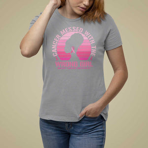 Breast Cancer T Shirt For Women Cancer Messed With The Wrong Girl TS09 Sport Gray Print Your Wear