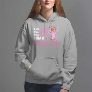 Pink Breast Cancer Hoodie I Am A Survivor Strong Powerful Fearless TS09 Sport Gray Print Your Wear