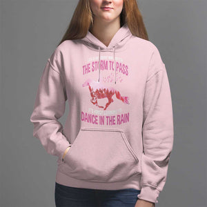 Breast Cancer Hoodie Pink Horse Racing Learning To Dance In The Rain TS09 Light Pink Print Your Wear
