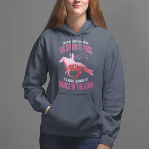 Breast Cancer Hoodie Pink Horse Racing Learning To Dance In The Rain TS09 Navy Print Your Wear