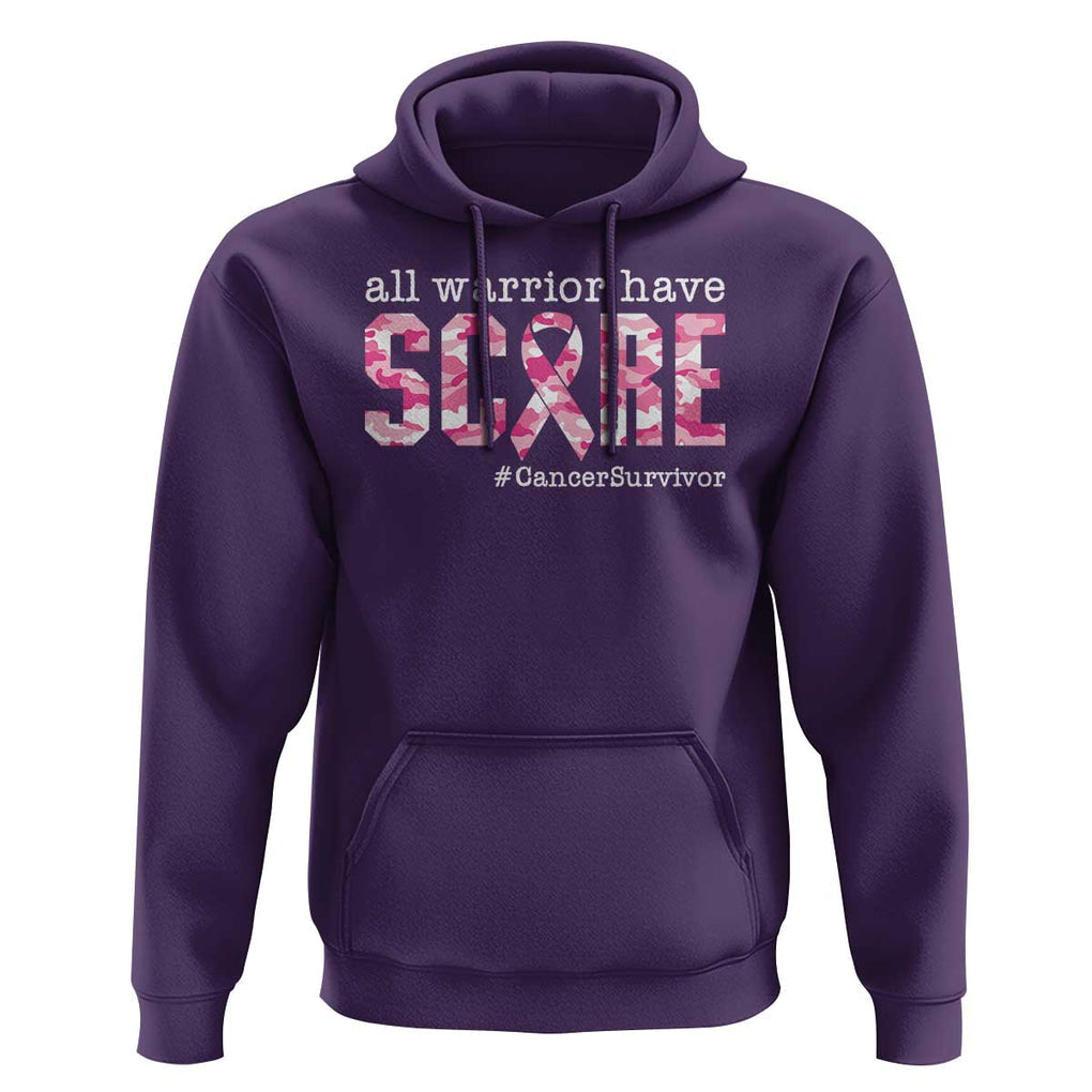 Breast Cancer Hoodie All Warriors Have Scars Millitary Camouflage TS09 Purple Print Your Wear